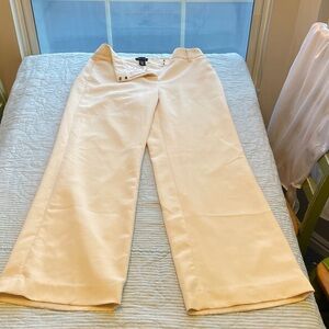 White House Black Market Cream Wide Leg Pants